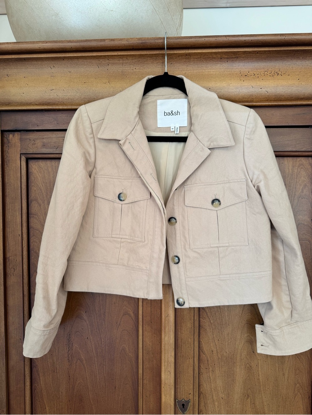 ba&sh Cropped Beige Utility Jacket
